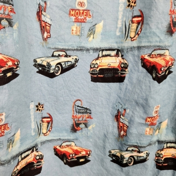 Clearwater Outfitters Route 66 Corvette Blue Button Down Shirt Size Medium - Picture 5 of 7